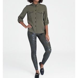 Spanx Faux Leather Camo Leather Leggings